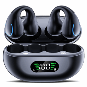 Auriculares Inalámbricos Deportivos, 2025 Auriculare Deportivos Conduccion Ósea Bluetooth 5.4, Open-Ear Inalambricos con 50H de Reproducción, Cascos Bluetooth con Ruido Pantalla LED