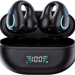 Auriculares Bluetooth 5.4 Conducción Ósea Deportivos, Open-Ear Inalámbricos con ANC, 45H Hi-Fi/Clip, IPX7 para Entrenamientos Intensos