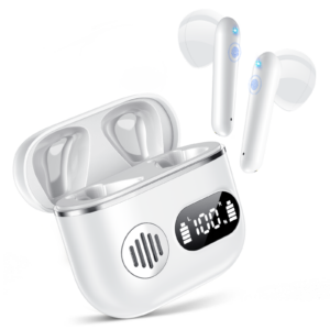 Cuffie Auricolari Bluetooth 6.1 - Cuffie Wireless con 6 ENC Cancellazione Rumore Mics, Cuffie in Ear 48 Ore di Riproduzione, Stereo HiFi per iOS/Android - Avorio Bianco