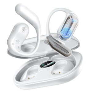 Cuffie Bluetooth Auricolari Bluetooth 5.4, Sport Cuffiette Wireless, Cuffie Open Ear 48 Ore di Riproduzione, Cuffie Senza Filo HiFi Stereo IP7 Impermeabili, Auricolare per iOS & Android, Bianco Avorio